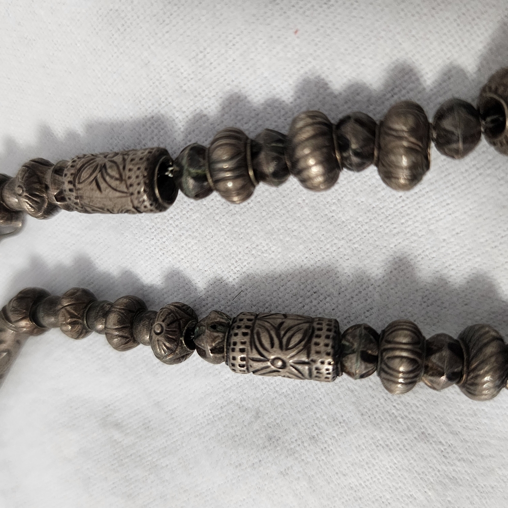 Rustic Sterling Silver,925 Beaded On Chain Necklace - Picture 3 of 6